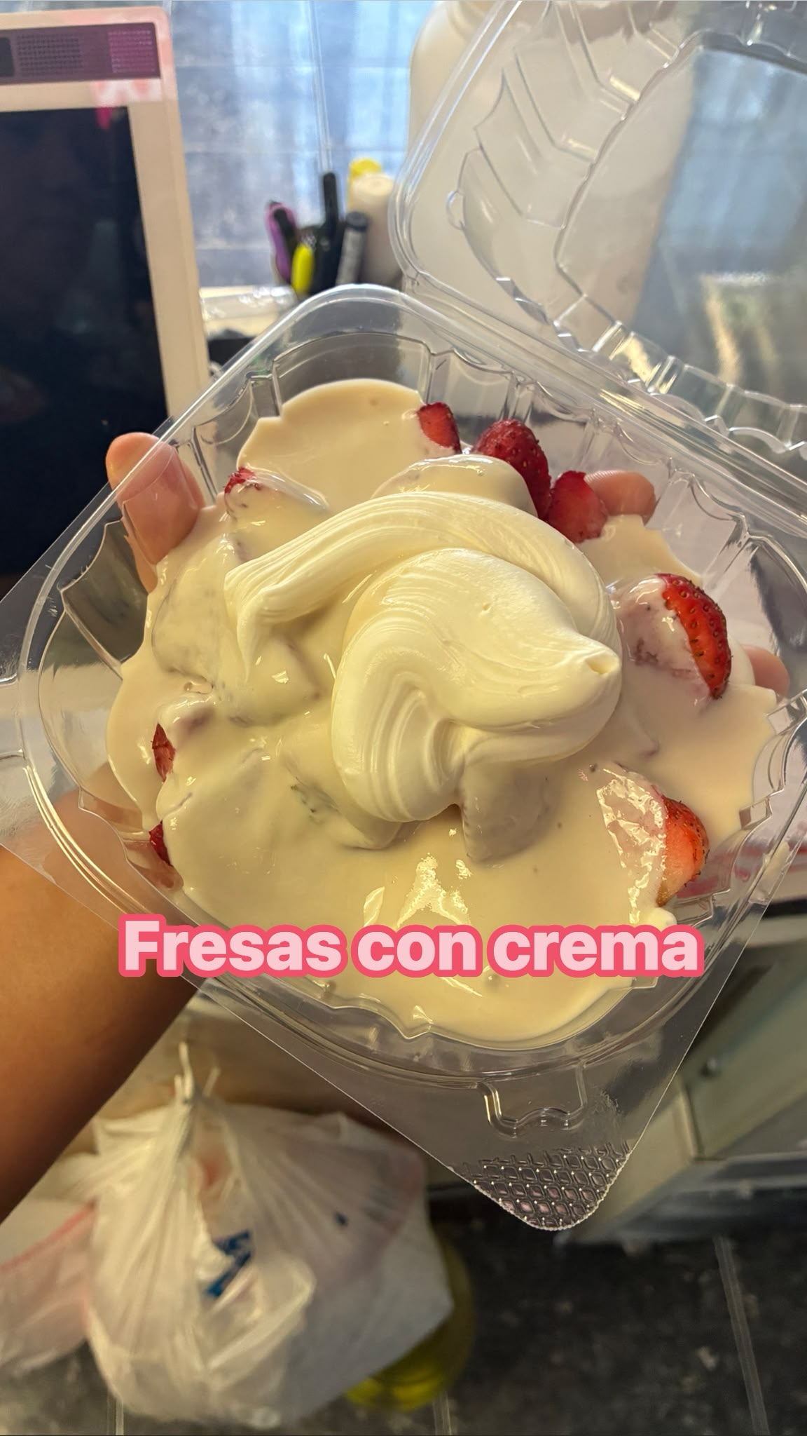 Fresas con crema